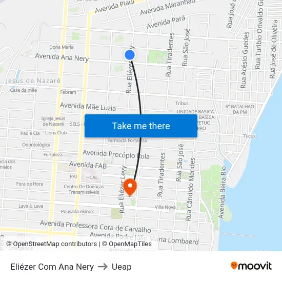 Eliézer Com Ana Nery to Ueap map