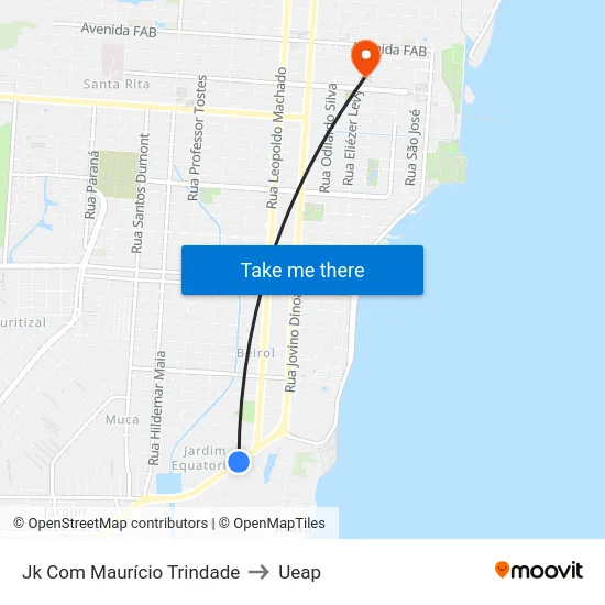 Jk Com Maurício Trindade to Ueap map
