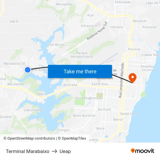 Terminal Marabaixo to Ueap map