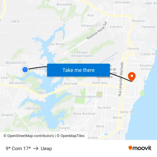 9ª Com 17ª to Ueap map