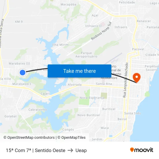15ª Com 7ª | Sentido Oeste to Ueap map