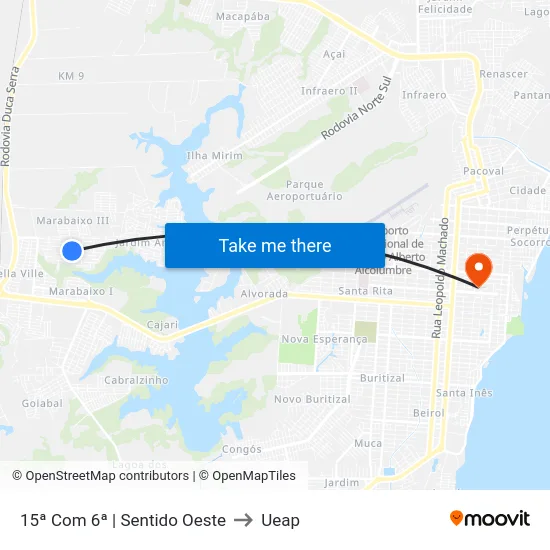 15ª Com 6ª | Sentido Oeste to Ueap map