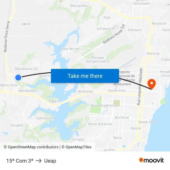15ª Com 3ª to Ueap map