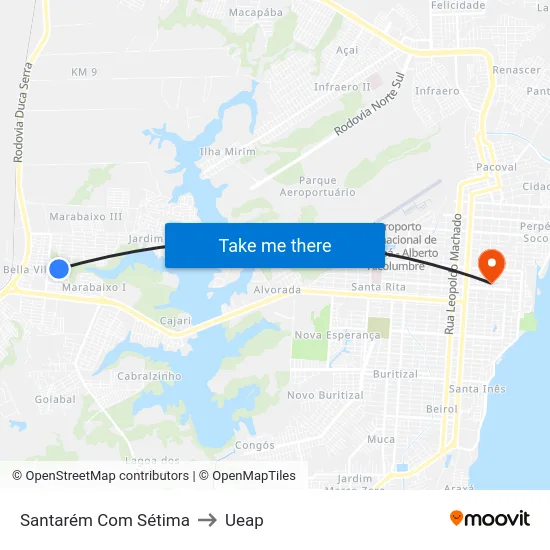 Santarém Com Sétima to Ueap map