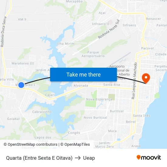 Quarta (Entre Sexta E Oitava) to Ueap map