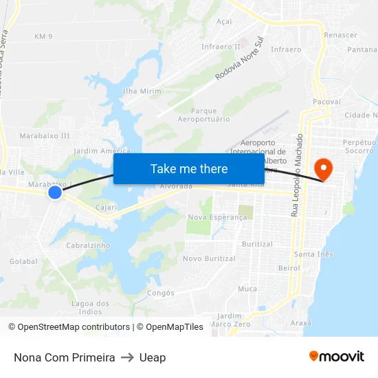 Nona Com Primeira to Ueap map