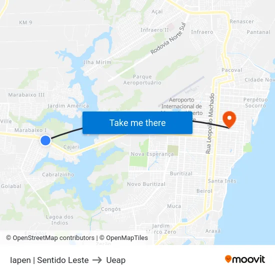 Iapen | Sentido Leste to Ueap map