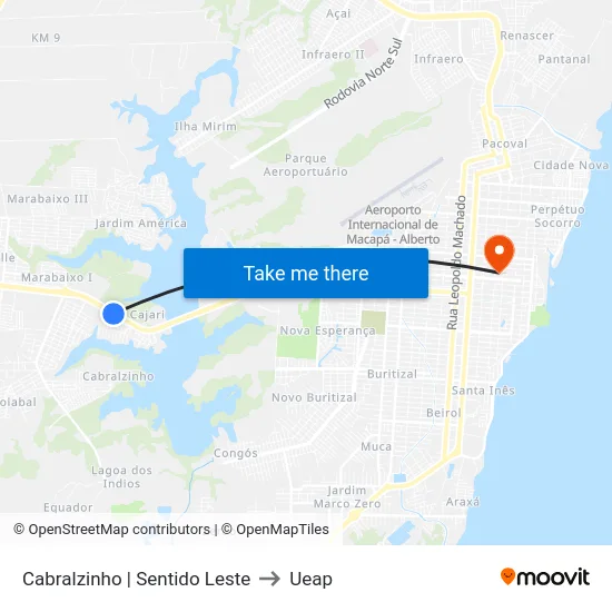 Cabralzinho | Sentido Leste to Ueap map