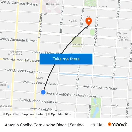 Antônio Coelho Com Jovino Dinoá | Sentido Oeste to Ueap map