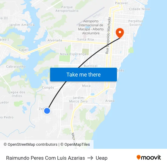 Raimundo Peres Com Luís Azarias to Ueap map