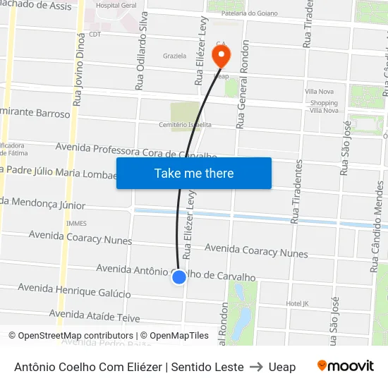 Antônio Coelho Com Eliézer | Sentido Leste to Ueap map