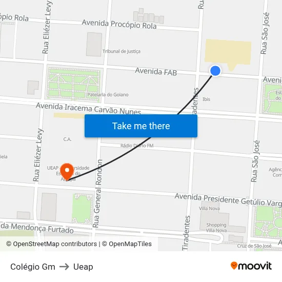 Colégio Gm to Ueap map