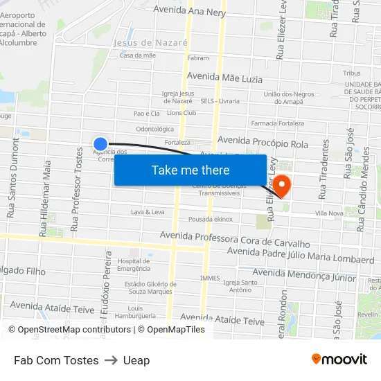 Fab Com Tostes to Ueap map