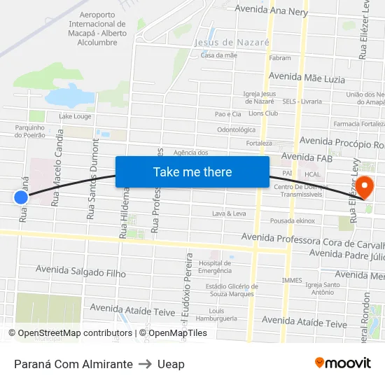 Paraná Com Almirante to Ueap map