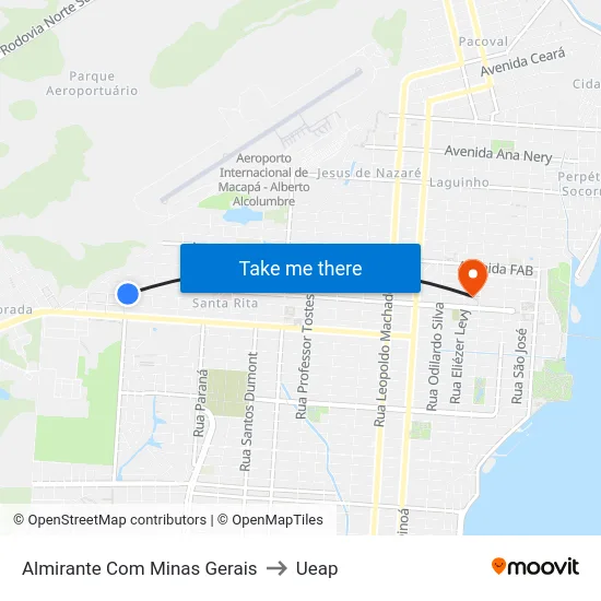 Almirante Com Minas Gerais to Ueap map