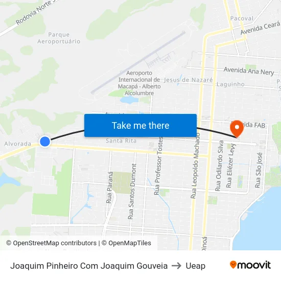 Joaquim Pinheiro Com Joaquim Gouveia to Ueap map