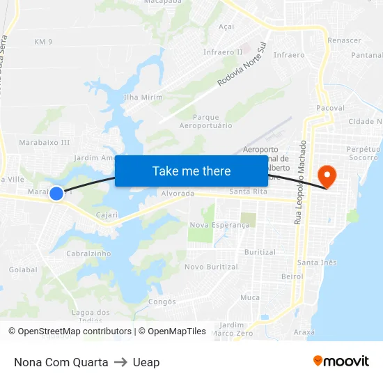 Nona Com Quarta to Ueap map