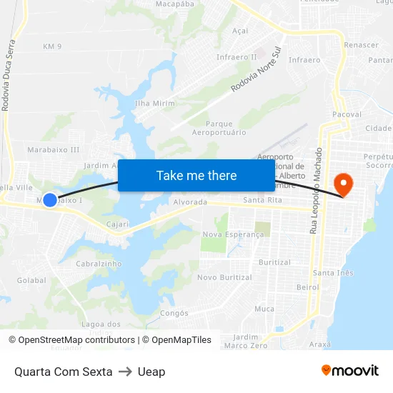 Quarta Com Sexta to Ueap map