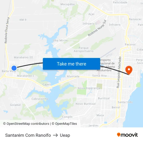 Santarém Com Ranolfo to Ueap map
