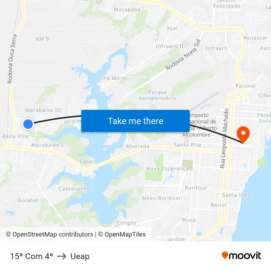 15ª Com 4ª to Ueap map