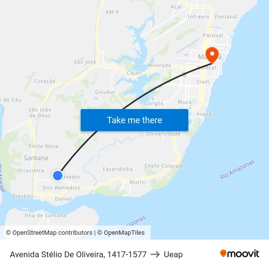 Avenida Stélio De Oliveira, 1417-1577 to Ueap map
