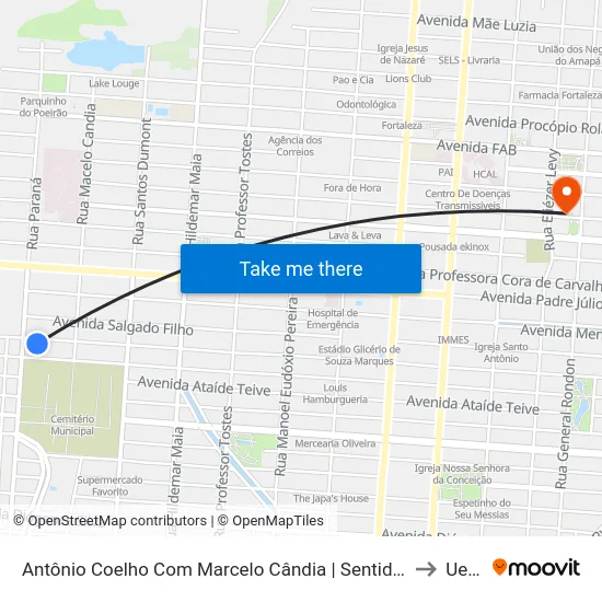 Antônio Coelho Com Marcelo Cândia | Sentido Leste to Ueap map