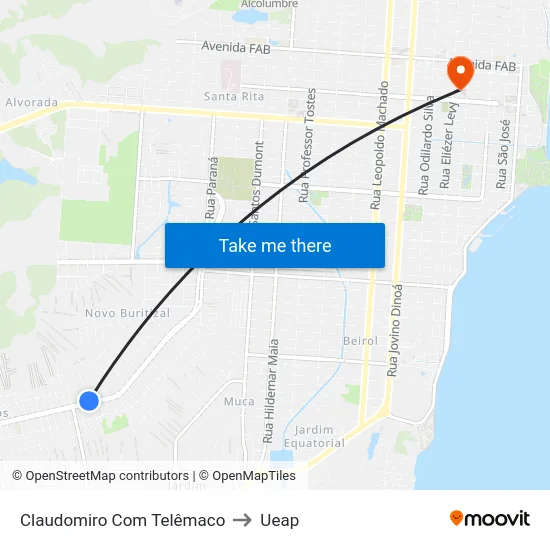Claudomiro Com Telêmaco to Ueap map