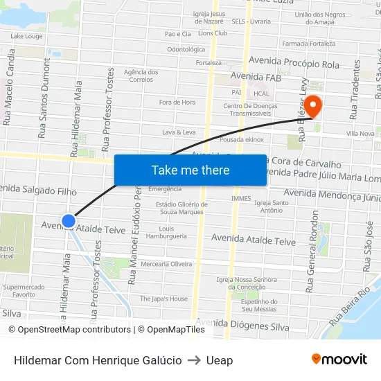 Hildemar Com Henrique Galúcio to Ueap map