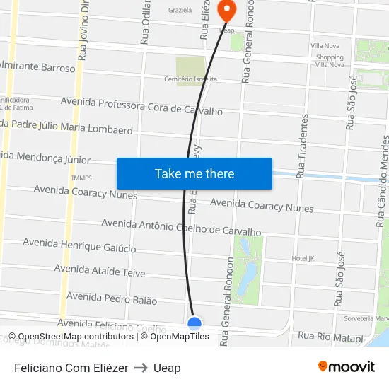 Feliciano Com Eliézer to Ueap map