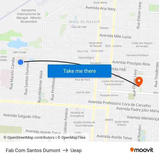 Fab Com Santos Dumont to Ueap map