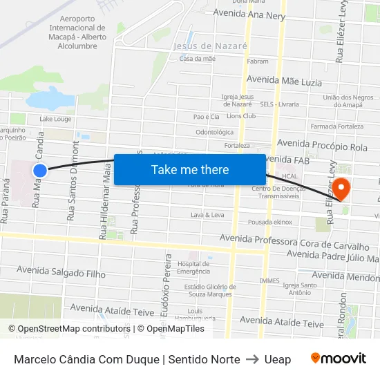 Marcelo Cândia Com Duque | Sentido Norte to Ueap map