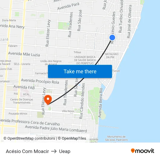 Acésio Com Moacir to Ueap map