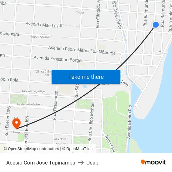 Acésio Com José Tupinambá to Ueap map
