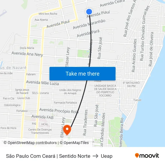 São Paulo Com Ceará | Sentido Norte to Ueap map