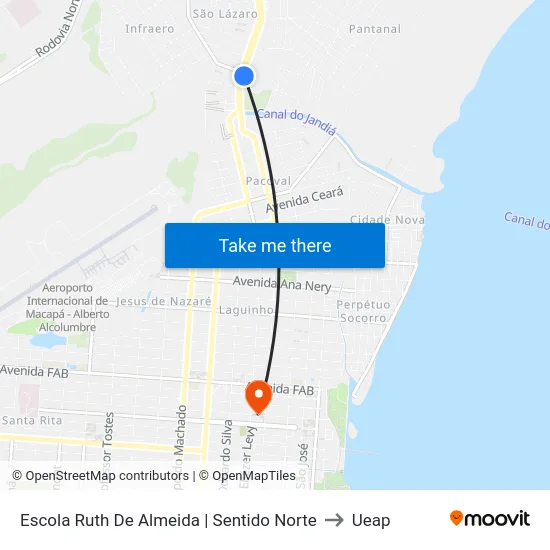Escola Ruth De Almeida | Sentido Norte to Ueap map