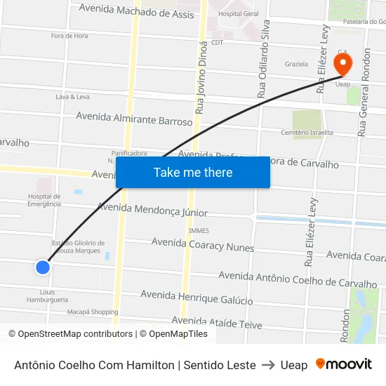 Antônio Coelho Com Hamilton | Sentido Leste to Ueap map