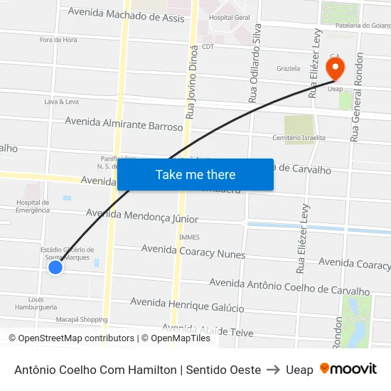 Antônio Coelho Com Hamilton | Sentido Oeste to Ueap map