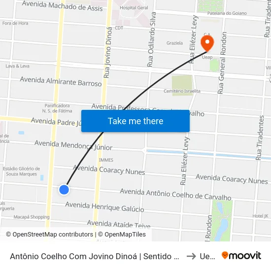 Antônio Coelho Com Jovino Dinoá | Sentido Leste to Ueap map