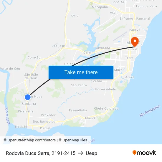 Rodovia Duca Serra, 2191-2415 to Ueap map