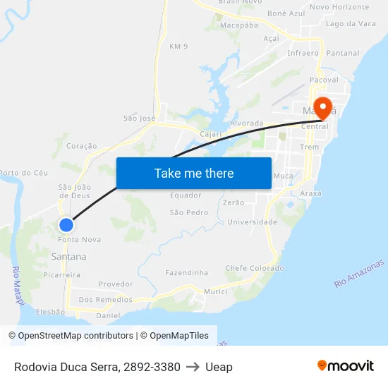 Rodovia Duca Serra, 2892-3380 to Ueap map