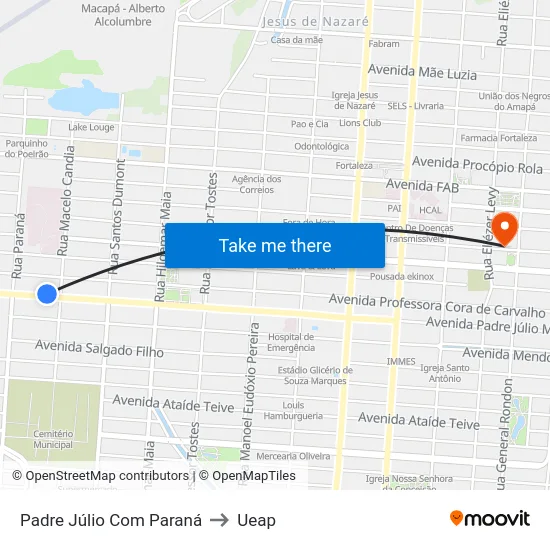 Padre Júlio Com Paraná to Ueap map