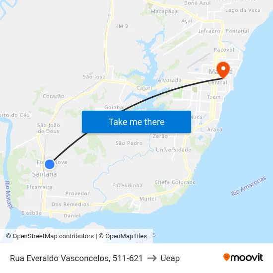 Rua Everaldo Vasconcelos, 511-621 to Ueap map