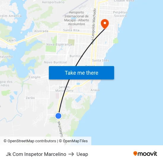 Jk Com Inspetor Marcelino to Ueap map