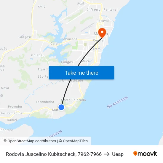 Rodovia Juscelino Kubitscheck, 7962-7966 to Ueap map