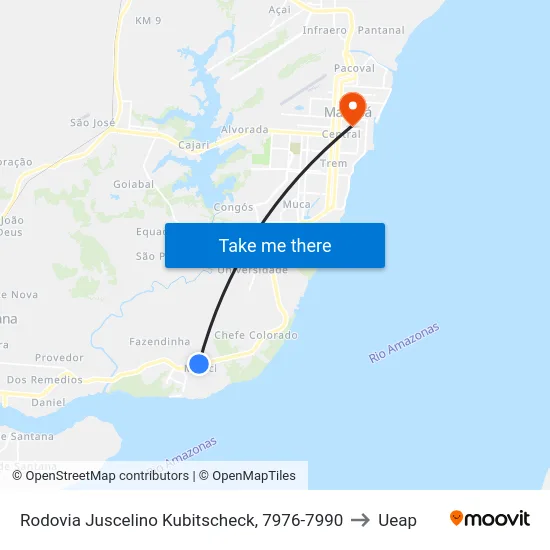 Rodovia Juscelino Kubitscheck, 7976-7990 to Ueap map