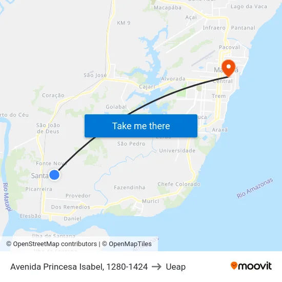 Avenida Princesa Isabel, 1280-1424 to Ueap map