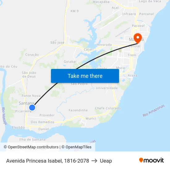 Avenida Princesa Isabel, 1816-2078 to Ueap map