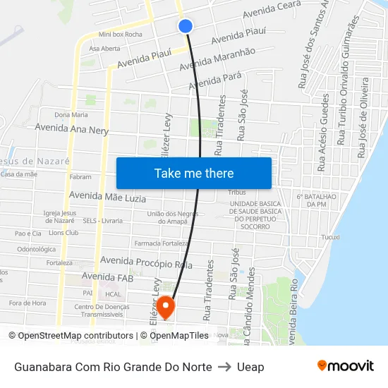 Guanabara Com Rio Grande Do Norte to Ueap map