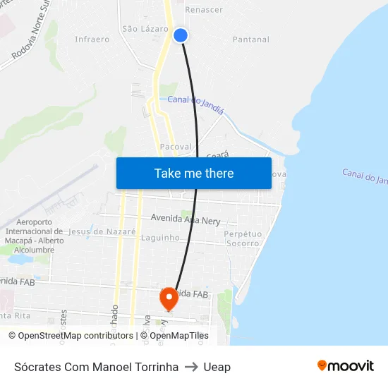 Sócrates Com Manoel Torrinha to Ueap map