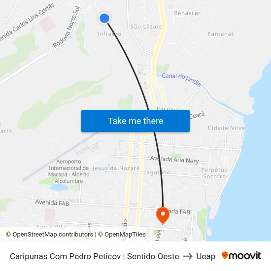Caripunas Com Pedro Peticov | Sentido Oeste to Ueap map